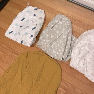 Bassinet halo sheet lot stars Muslin hearts